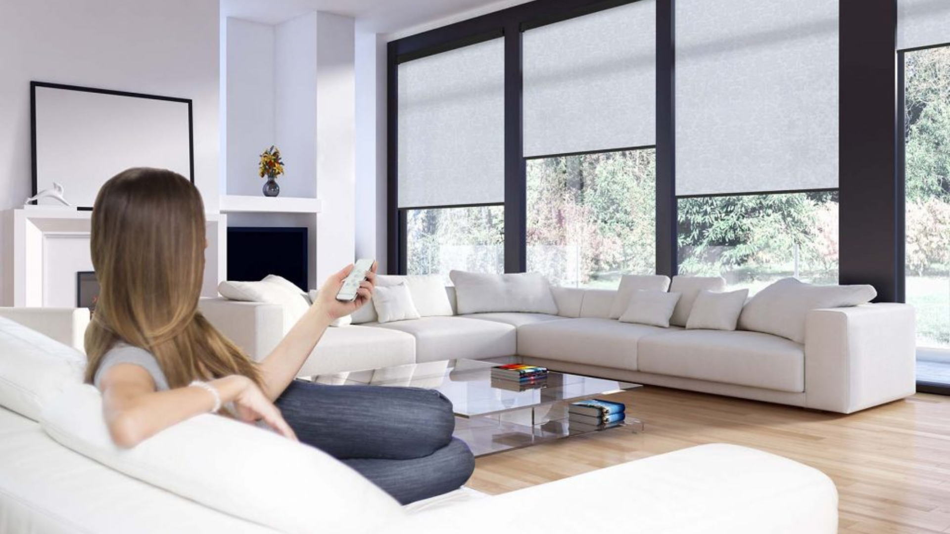 Everyday comfort is improved with high quality motorized blinds